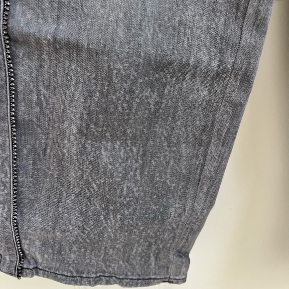 14s 14 short whbm straight embellished jeans gray side stripe beads cropped - Picture 16 of 16